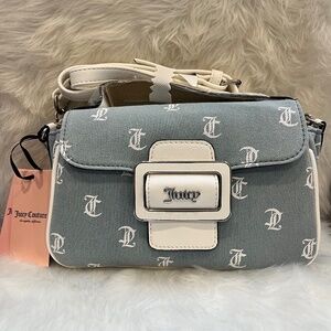 New Juicy Couture Denim Flap Crossbody Bag